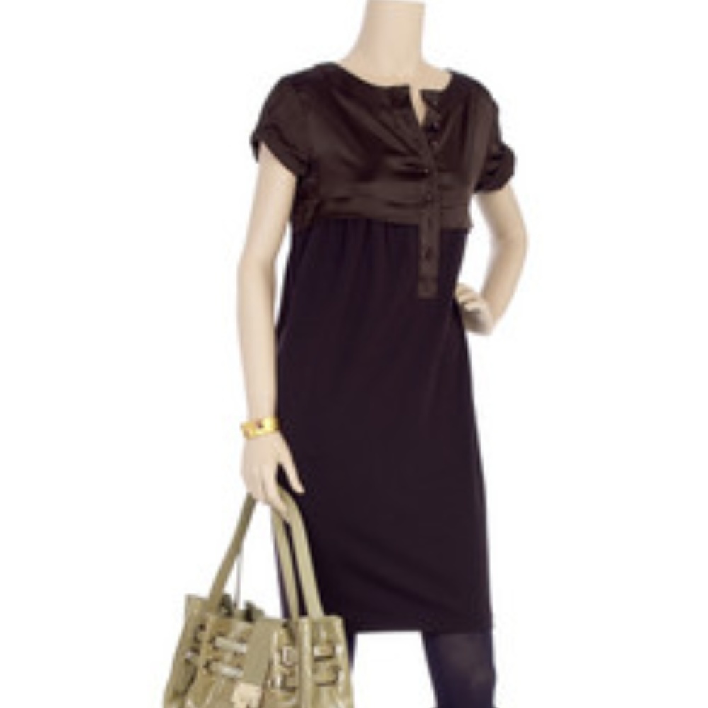 DvF NELSON DEEP PLUM/CHOCOLATE BI-COLOR DRESS - 10